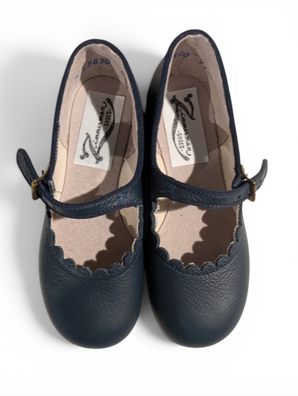 ZIMMERMAN Shoes Scalloped Mary Jane Navy Blue Girls 9E - Picture 6 of 16